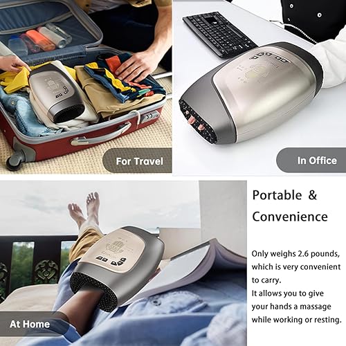 Miniatura 6 de Masajeador eléctrico de manos, masajeador de mano inalámbrico, calefacción de 3 niveles, dedos en la palma y la muñeca a elegir, como un guante,