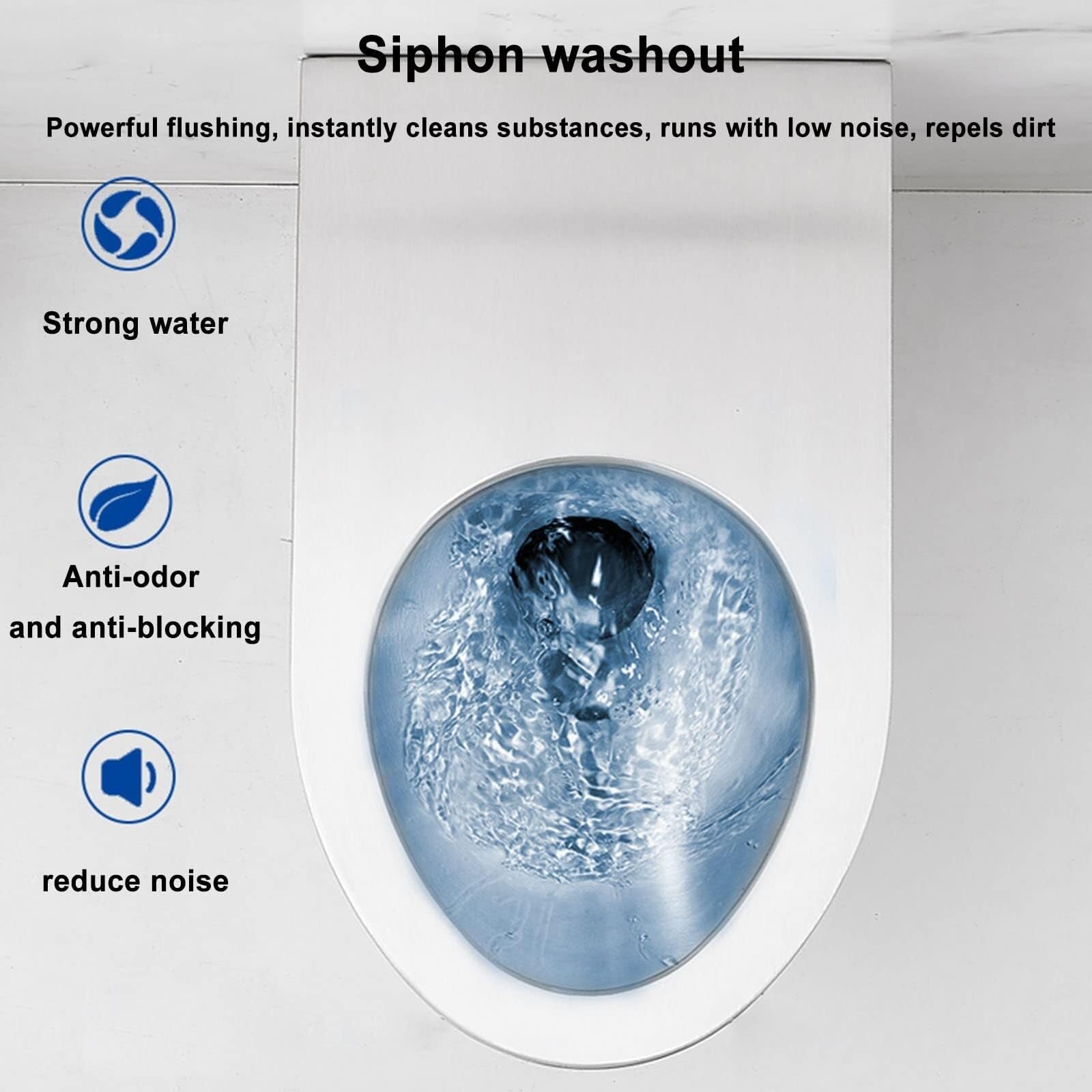 Hocheffiziente, Wassersparende Toilette Mit Intelligenter Sensorik, Badezimmertoilette Aus Edelstahl 304, Kommerzielle Toilette Mit Doppelspülung Und Siphon, Be,Abs Induction Valve