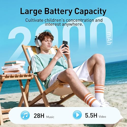 Miniatura 4 de AGPTEK Reproductor MP3 de 80 GB para niños con Bluetooth y WiFi, T07S Reproductor de música de 4 pulgadas con controles parentales, Spotify Kids,