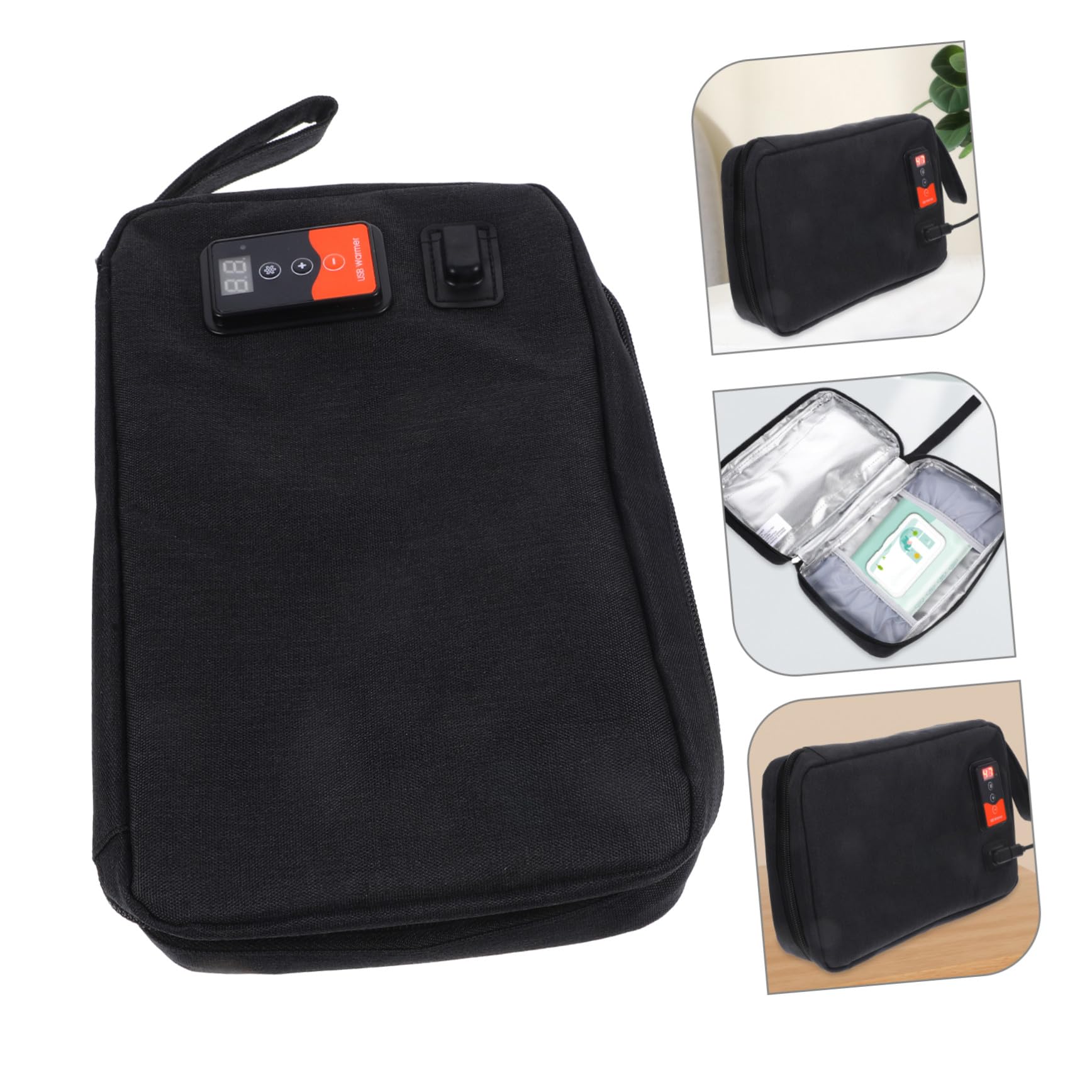Calentador de Toallitas Húmedas para Bebés Adecuado para Uso en Interiores y Exteriores Usb, Portátil y Práctico, Capacidad para 20-80 Unidades, Material de Neopreno y Poliéster
