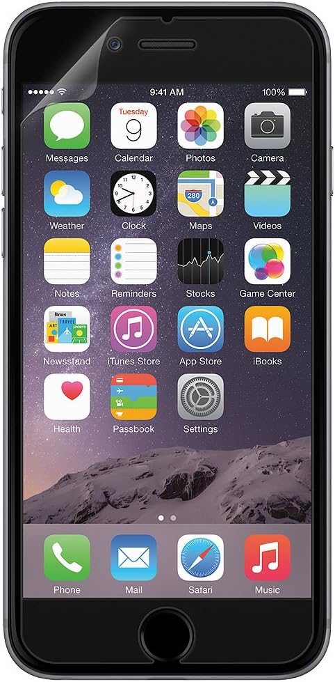 Amzer ShatterProof Screen Guard Scratch Shock Drop Protector Shield for Apple iPhone 6 Plus, iPhone 6s Plus - Retail Packaging - ShatterProof