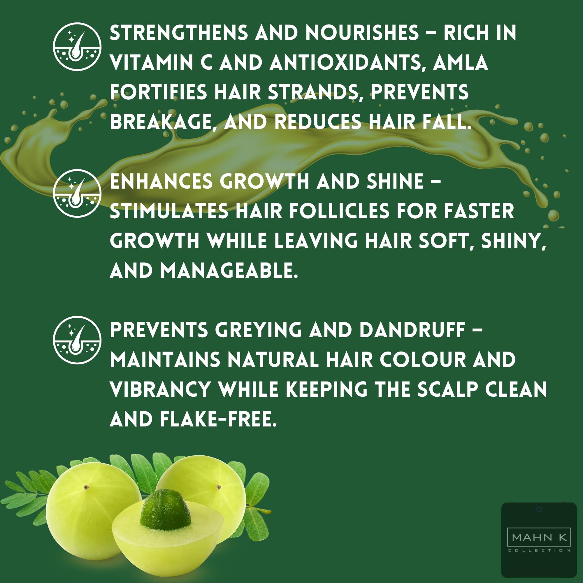 Amla Hair Oil Bundle - Growth Oil 300ml & Mahn K Collection Oil Applicator Bottle, 300 ml (Pack of 1) - Image 3