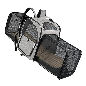 GAH 2 Way Pet Carrier Soft Sided Travel Bag Kitten Kitty Cat Backpack Expandable