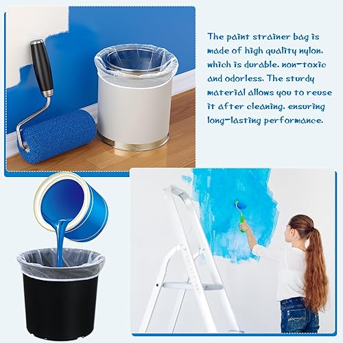 Vista 32 de Bolsas de filtro de pintura, bolsa de filtro de malla fina blanca, cubo de apertura elástica, bolsa de filtro de pintura hidropónica para jardinería