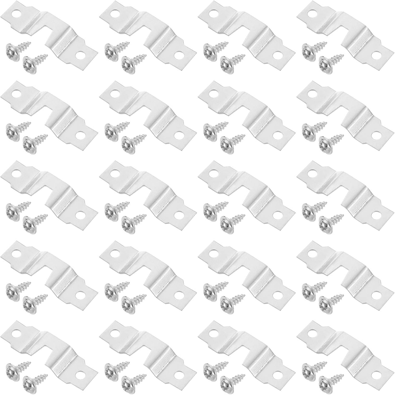 uxcell 20Pcs Picture Hangers, Frame Back Fasteners with Screws, Single-Notch Double Hole Precision Hangers Hook for Hanging Paintings Picture Photos Frame, Black