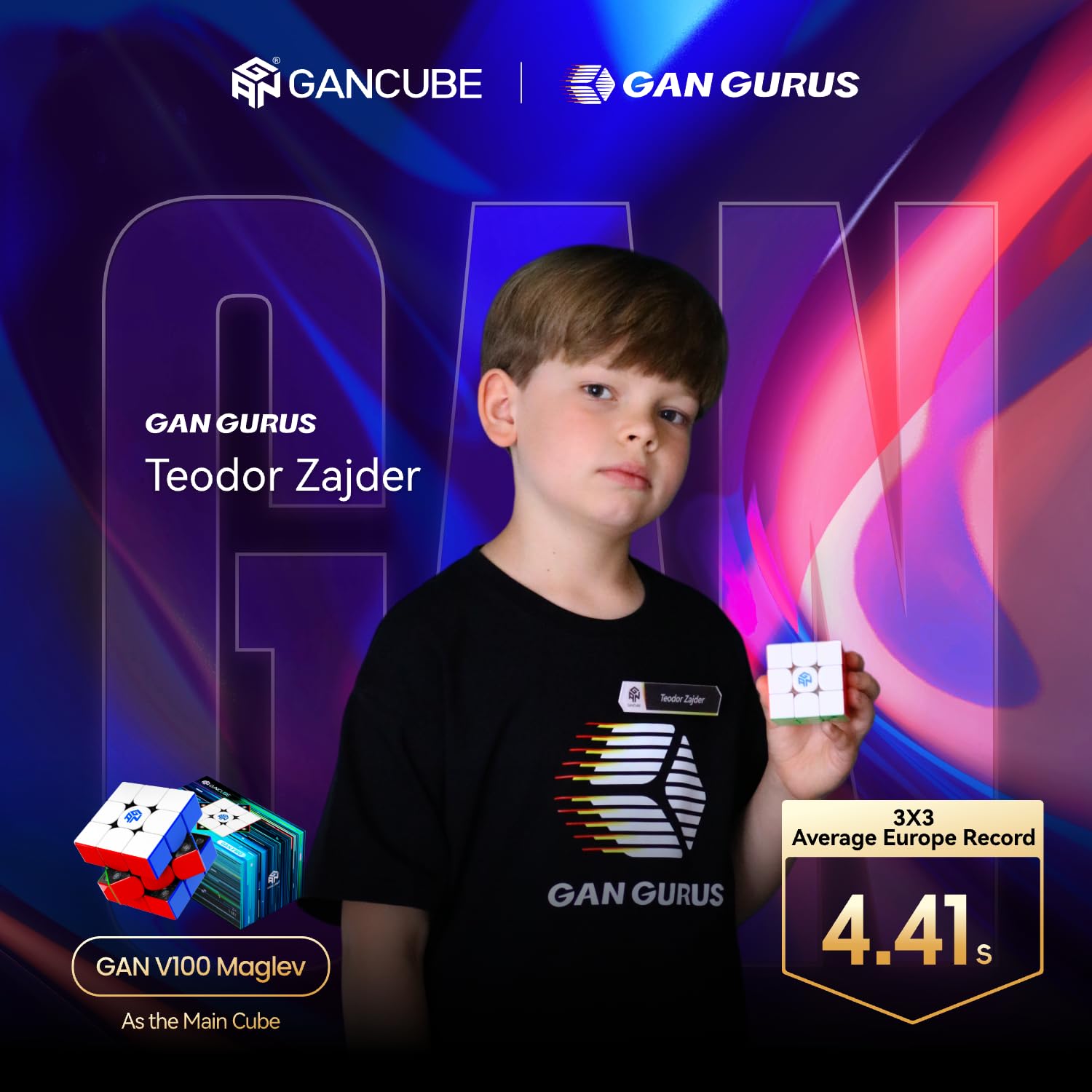 GAN V100 Maglev Zauberwürfel 3x3 Magnetischer Speed Cube Denksportaufgabe Puzzle Fidget Toy für Kinder Erwachsene