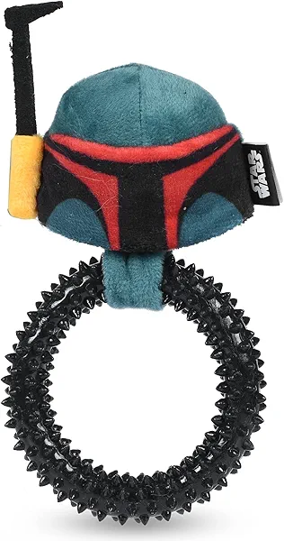 Star Wars for Pets Boba Fett Puppy Ring Teether | Safe Chew Toy for Teething Puppies | Gifts for Star Wars Fans | 7 Inch (FF19216)