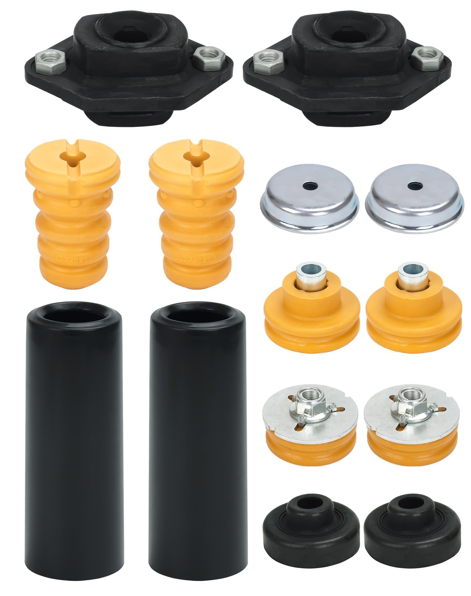 WayJun Rear Upper Lower Shock Mounts Grommets & Bump Stops Kit Compatible with Select BMW E82 E87 E90 E92 Models Shock Absorber Grommets Bump Stops Kit