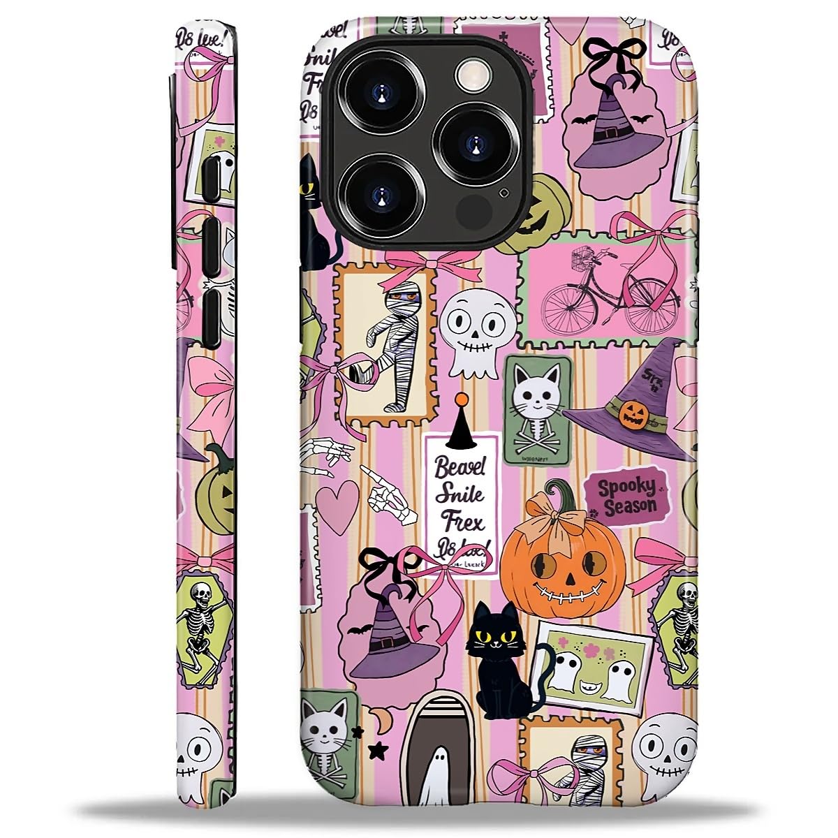 for iPhone 16 Pro Max Case for Women Girl Men Boy, Compatible with MagSafe, Shockproof Soft Silicone & Hard PC Shell Protective Case for 16 Pro Max - Pastel Goth Halloween Pumpkin Ghost Pastel Goth Halloween Pumpkin Ghost IPhone 16 Pro Max