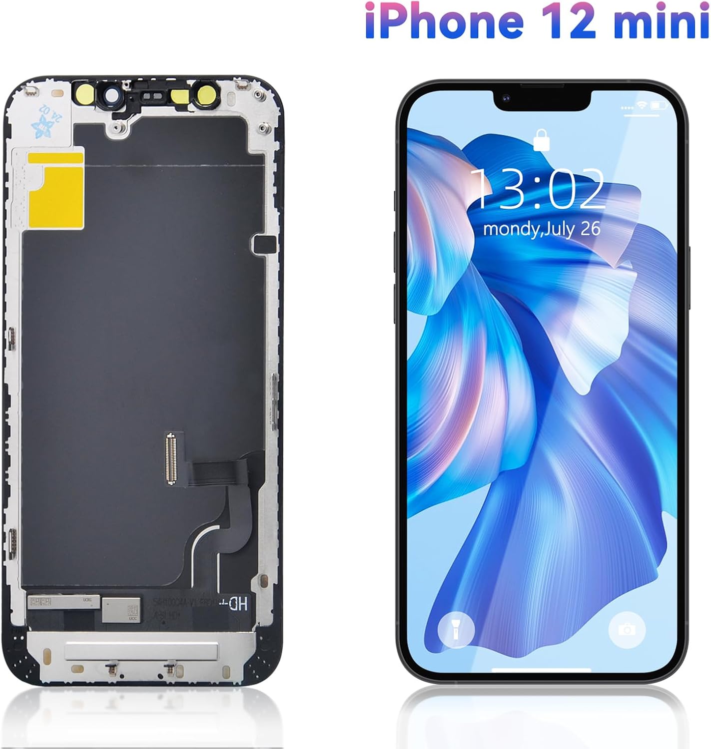 iPhone12mini 液晶パネル 5.4inch 画面交換 Black フロントパネル LCD タッチパネル ガラス スクリーン