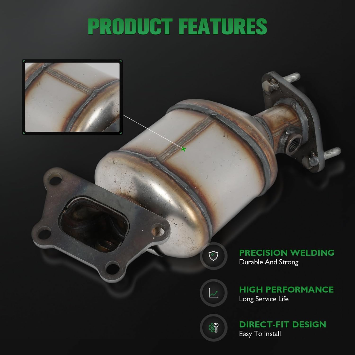 SCITOO 641485 Right Catalytic Converter Fit For Cadillac For SRX 2010-2016,For Saab For 9-4X 2011,3.0L,3.6L,EPA Compliant