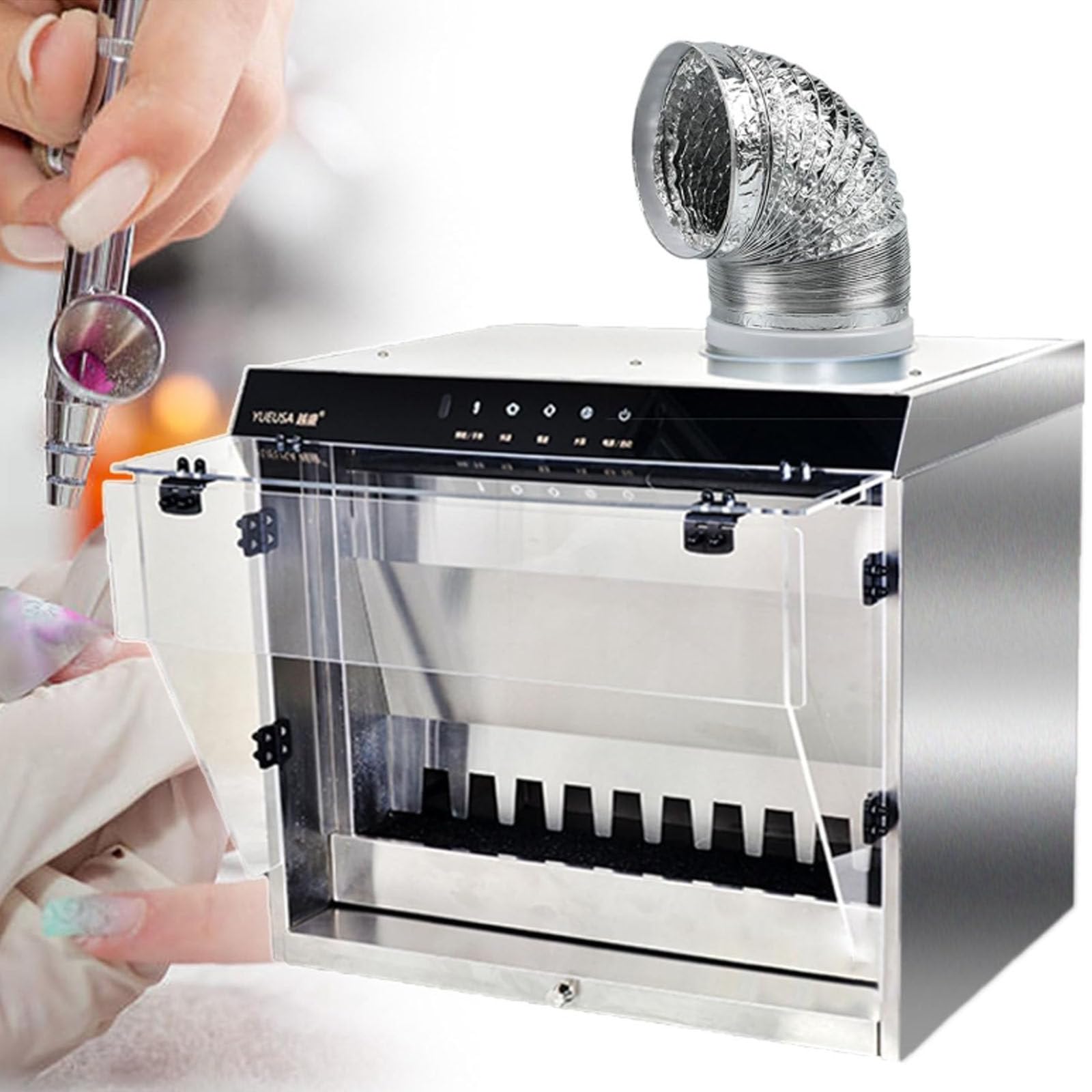 Kit professionale per verniciatura a spruzzo con ventilatore ad alta efficienza e cortina d'acqua, controllo gesti/touch per un facile funzionamento in progetti artistici e fai da te