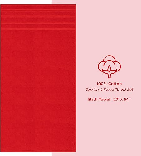 Miniatura 553 de American Soft Linen - Juego de 4 toallas de baño, 100% de algodón turco de 27 x 54 pulgadas, toallas de baño extragrandes, toallas para ducha