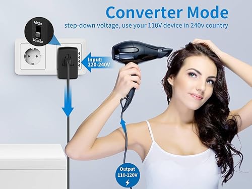 Miniatura 2 de Adaptador de viaje internacional con convertidor de voltaje Combo para 100V-240V con 2 puertos USB, de EE. UU. a Reino Unido, Europa, Australia y