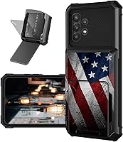 Vista 27 de Funda tipo cartera para Samsung Galaxy A32 5G con ranura para tarjetero, funda con tapa híbrida de doble capa, resistente, a prueba de golpes, funda