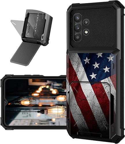 Miniatura 27 de Funda tipo cartera para Samsung Galaxy A32 5G con ranura para tarjetero, funda con tapa híbrida de doble capa, resistente, a prueba de golpes, funda