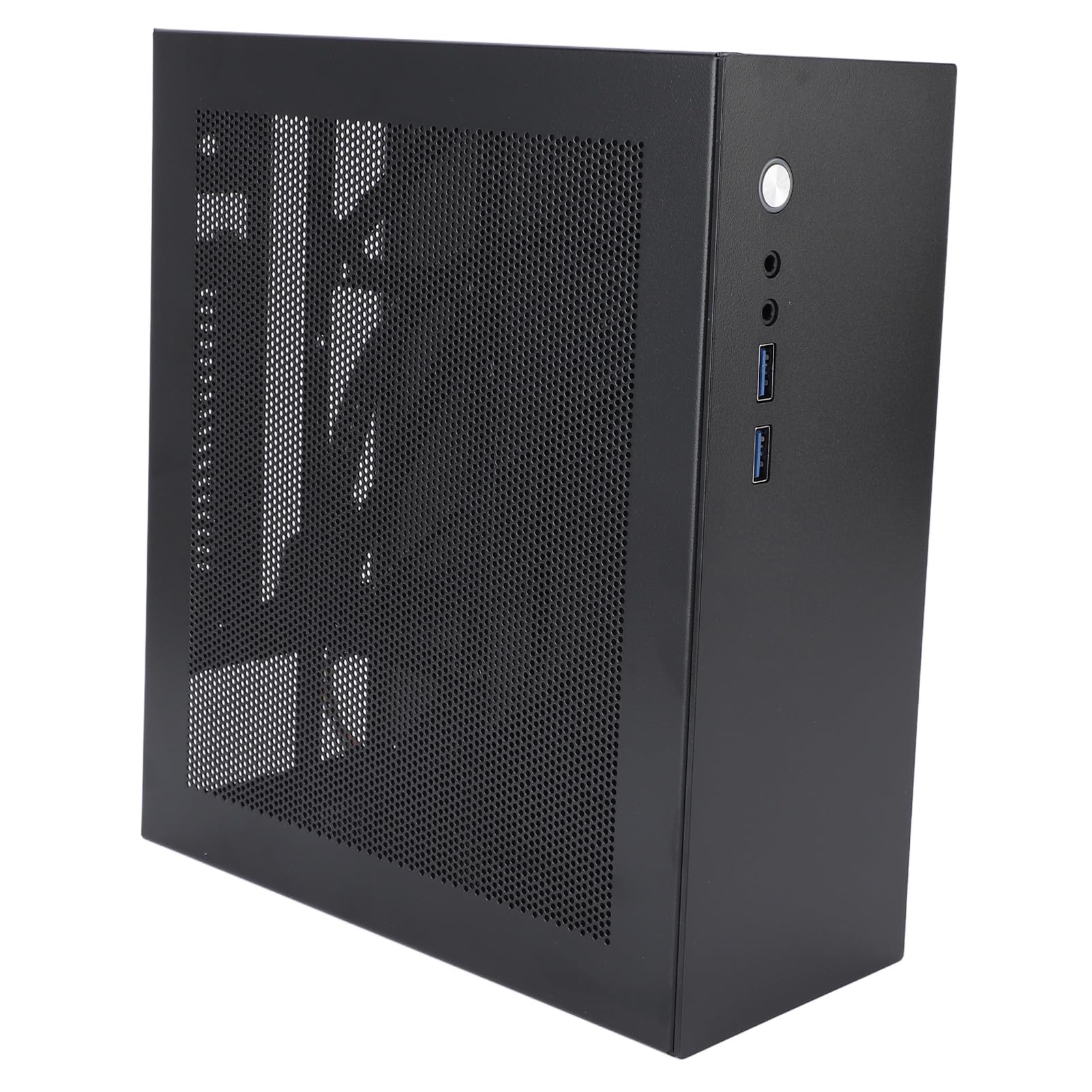 Obudowa Komputera do Gier na płytę główną ITX ze Stali Walcowanej na Zimno, Konstrukcja z Siatkowym Dziurkowaniem, Rozmiar 205 X 232 X 90 Mm, Porty USB 3.0, Kieszenie na Dyski SSD + HDD,