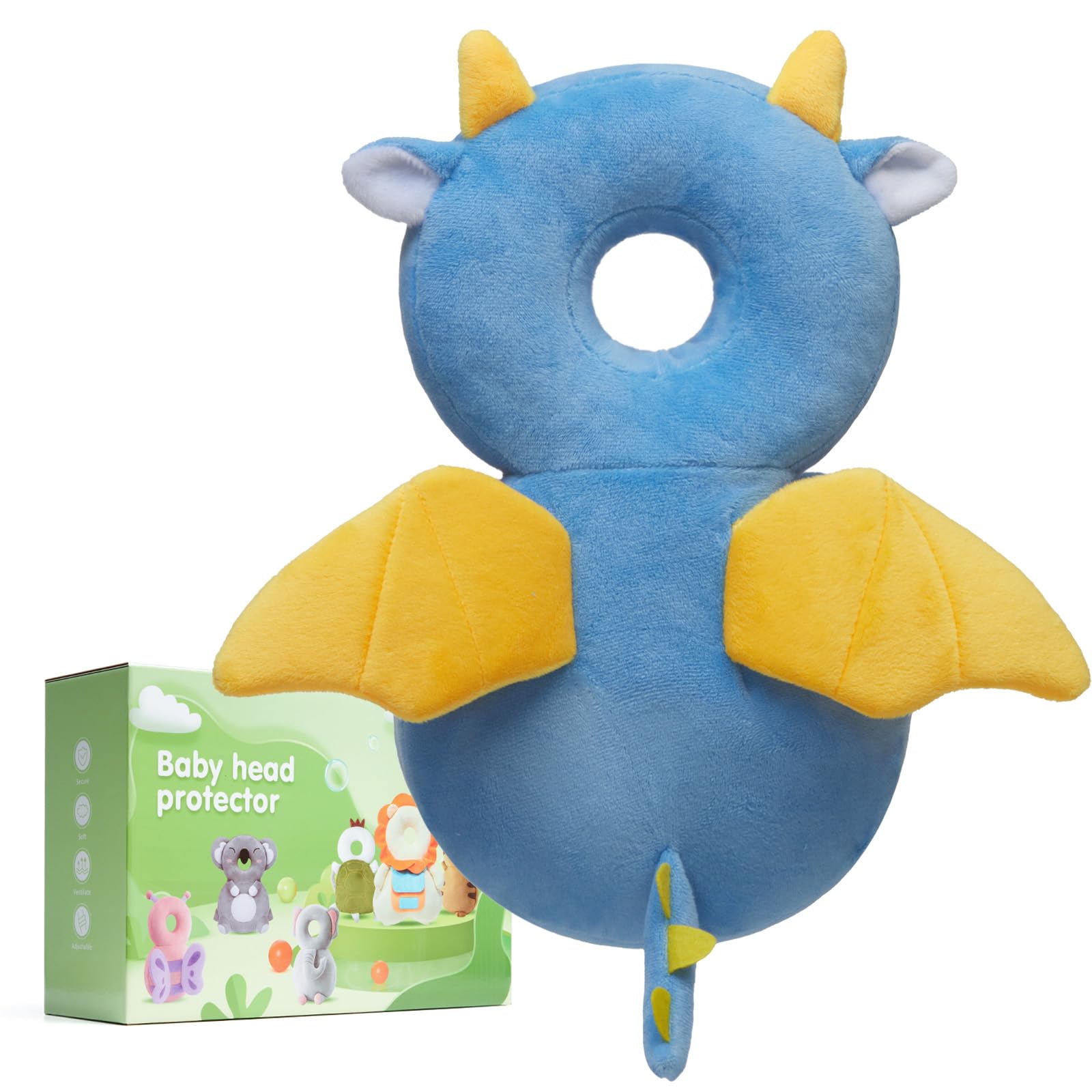 Baby Fall Back Head Protector - Baby Head Protector Backpack for Crawling Walking Gifts, Adjustable Toddlers Head Safety Pad Cushion