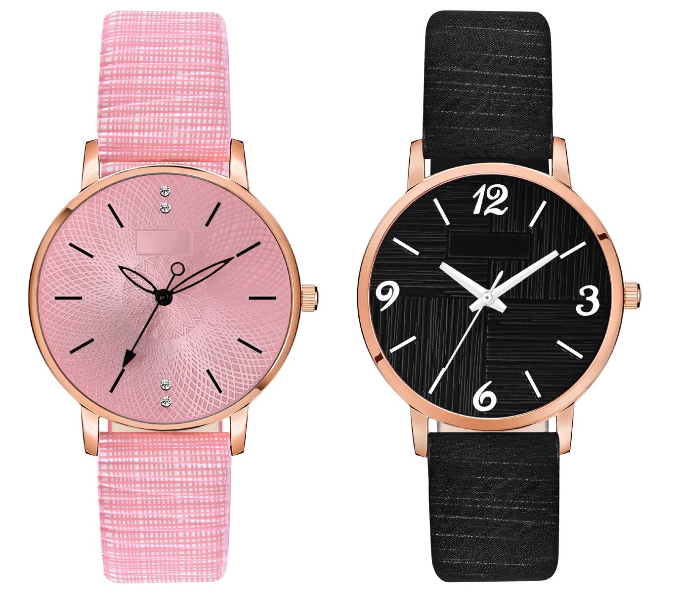 CLOUDWOOD Analog Ladies Wrist Watches Combo Set of Watch for Women Girls (Black Pink Colored Dial & Strap) -MT314-320 (B08V5BTX7S) Amazon Price History, Amazon Price Tracker