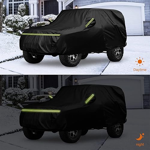 Miniatura 5 de Cubierta impermeable para automóvil de repuesto para Jeep Wrangler 2007-2022 4 puertas tela Oxford 300D para todo tipo de clima con puerta de