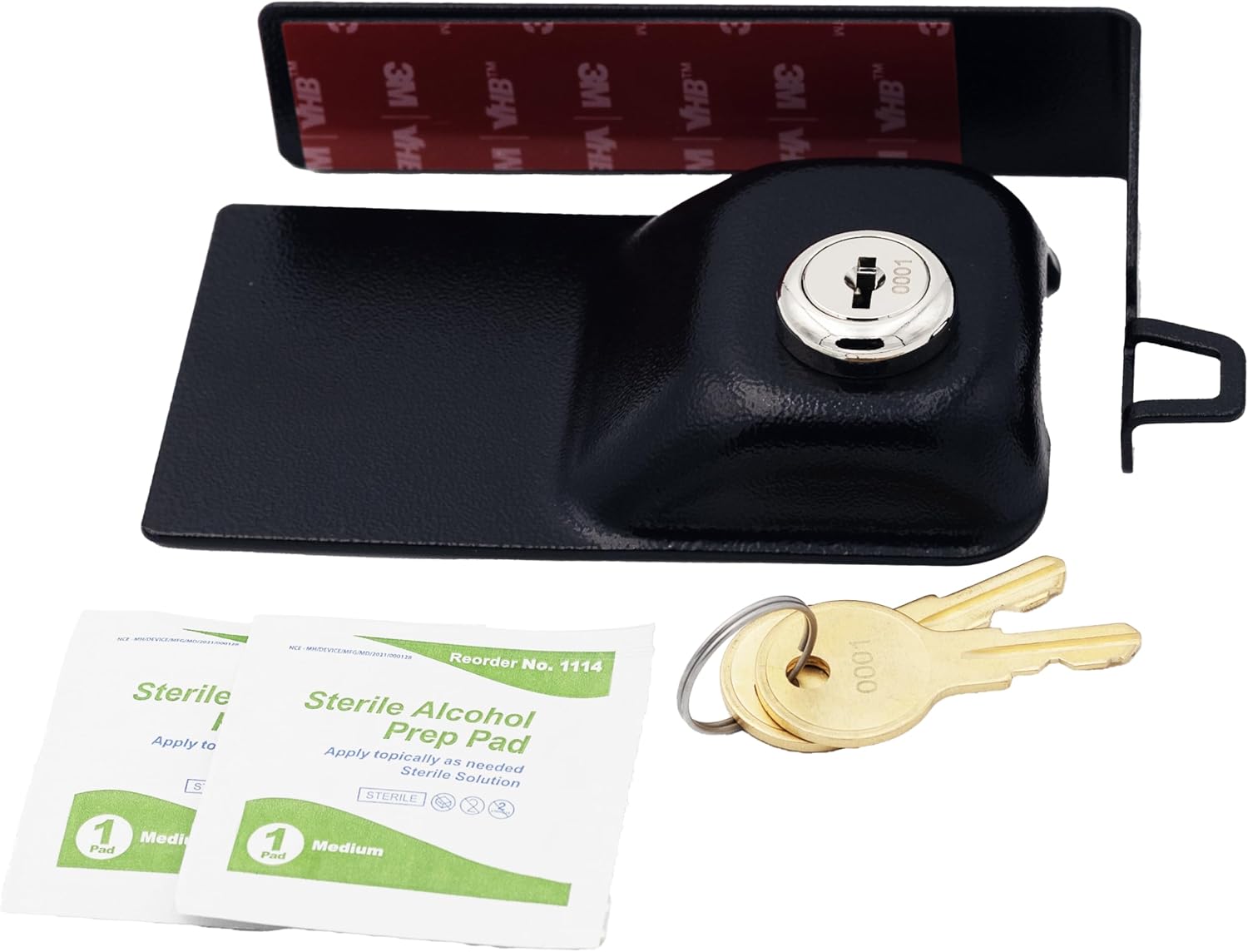 Baby Proof Fridge Lock with Keys – Child Safety Refrigerator Cabinet Lock (2 Pack, Black)