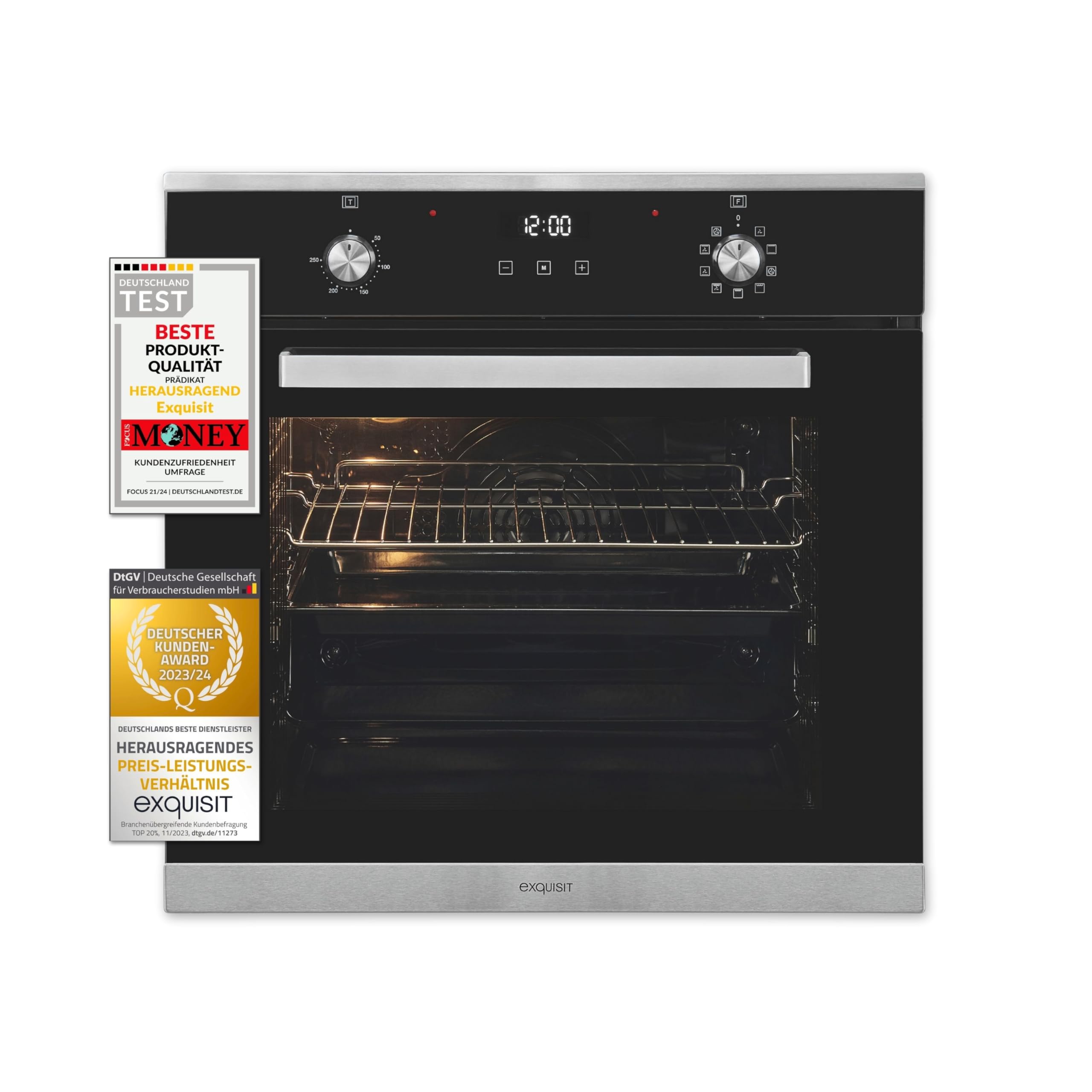 Exquisit Piekarnik do zabudowy EBE76-9-H-020 inox | Touch | timer | grill | 60 cm