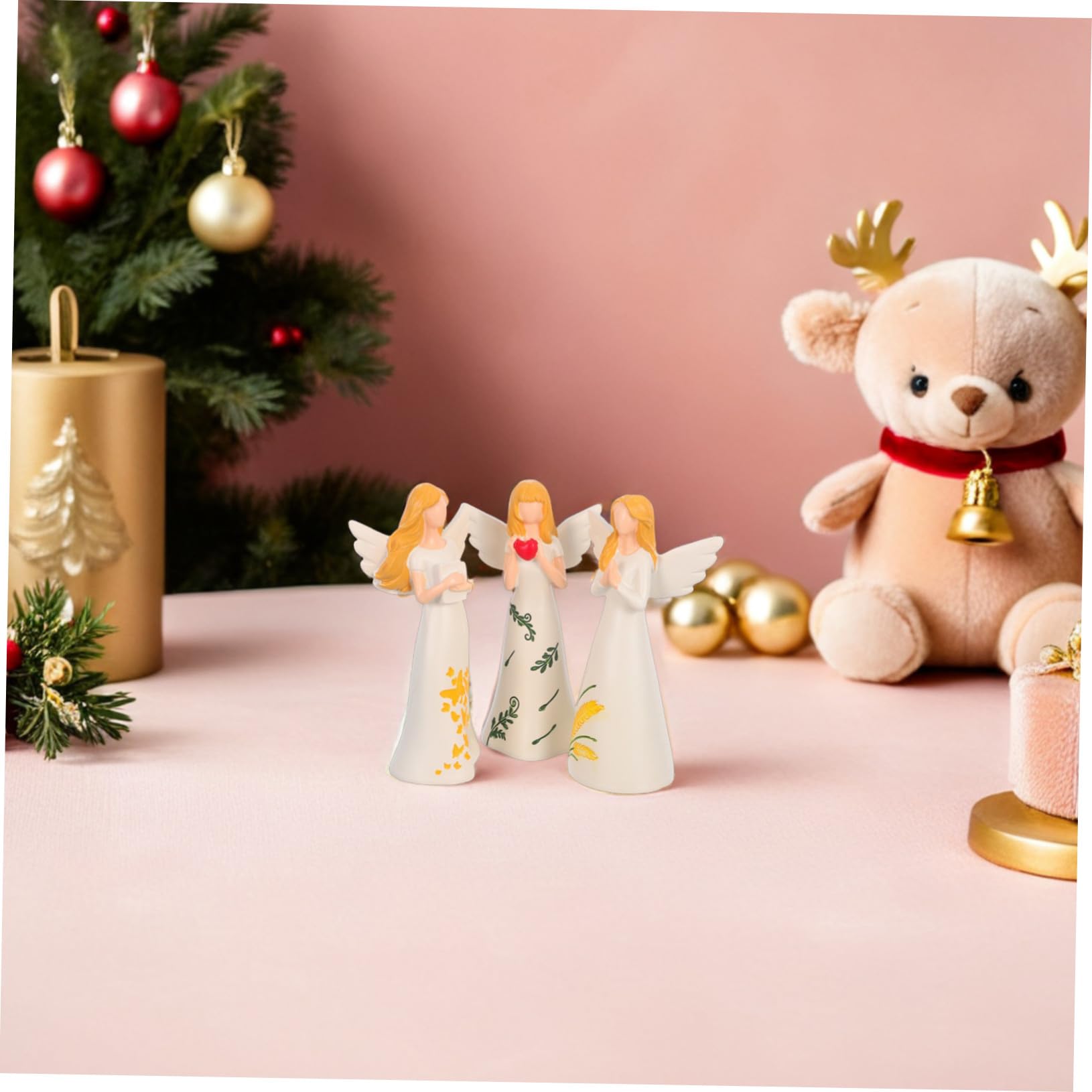 GLEAVI 3 Piezas De Ángel Navideño para Decoración del Hogar Adorno De Ángel De Acción De Gracias