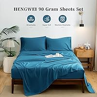 Vista 88 de HENGWEITEXT 18 Inch Cal King Sheets Deep Pocket,4 Piece Sheet Set Breathable and Cooling,Microfiber Sheet Set Deep Pocket,Wrinkle Free Shrinkage &