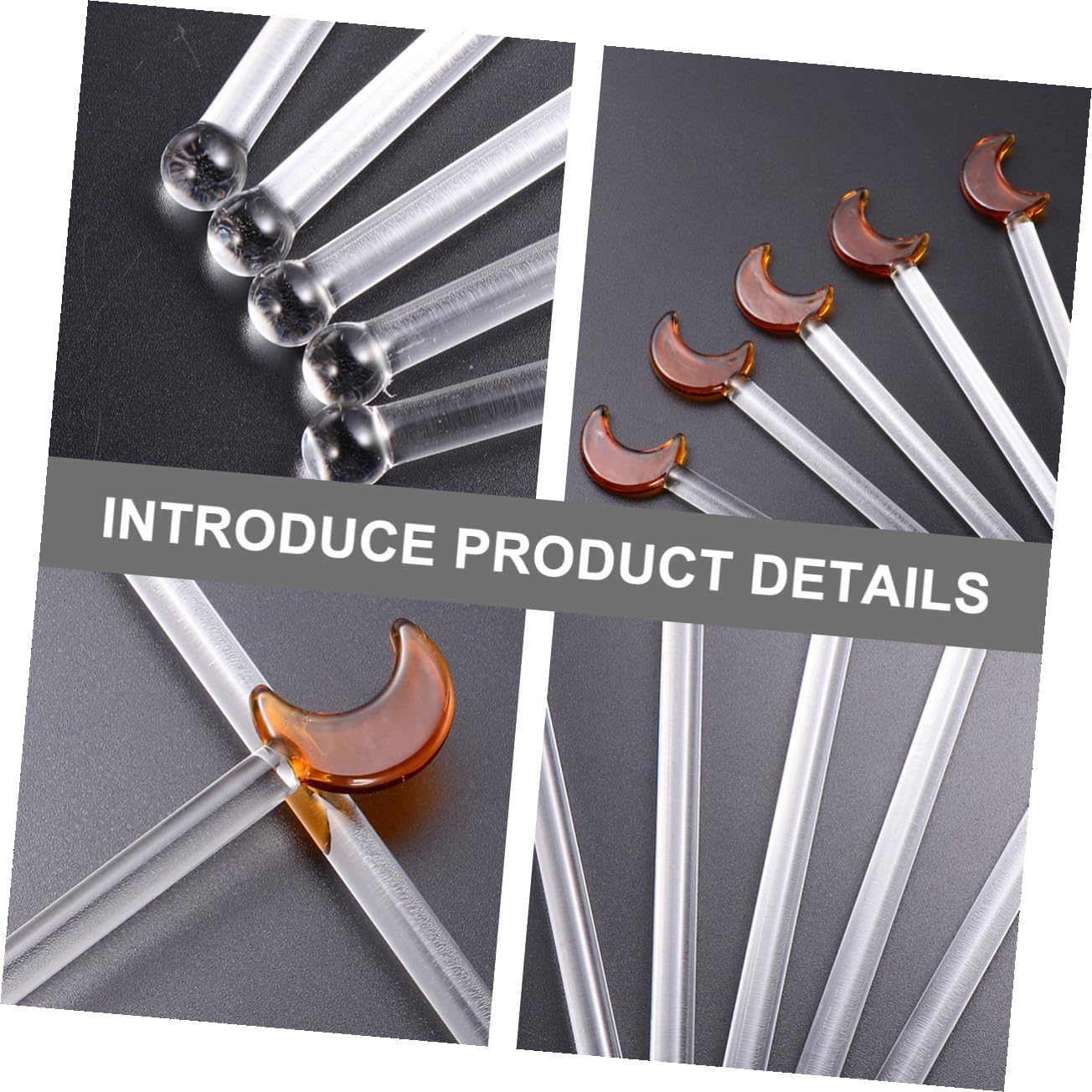 Cocktail and 5Pcs for Swizzle Sticks Glass Fruit Juice Beverages