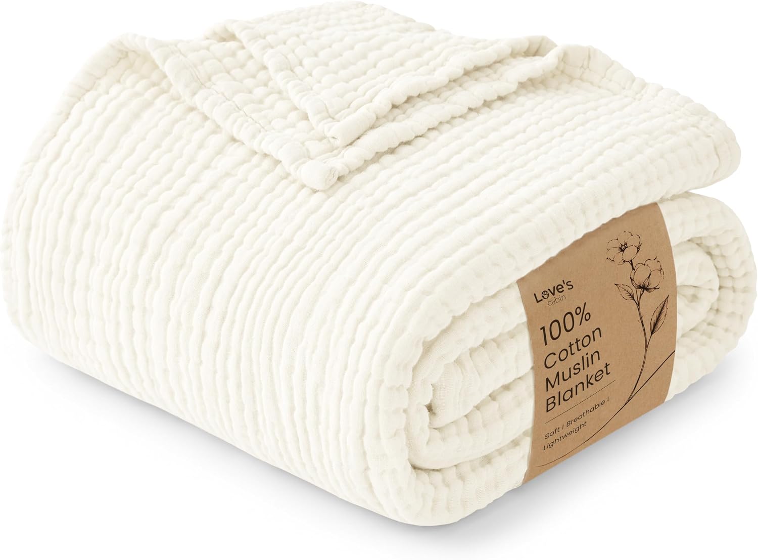  100% Cotton Muslin Blanket Throw for Couch, Misty Blue thumbnail