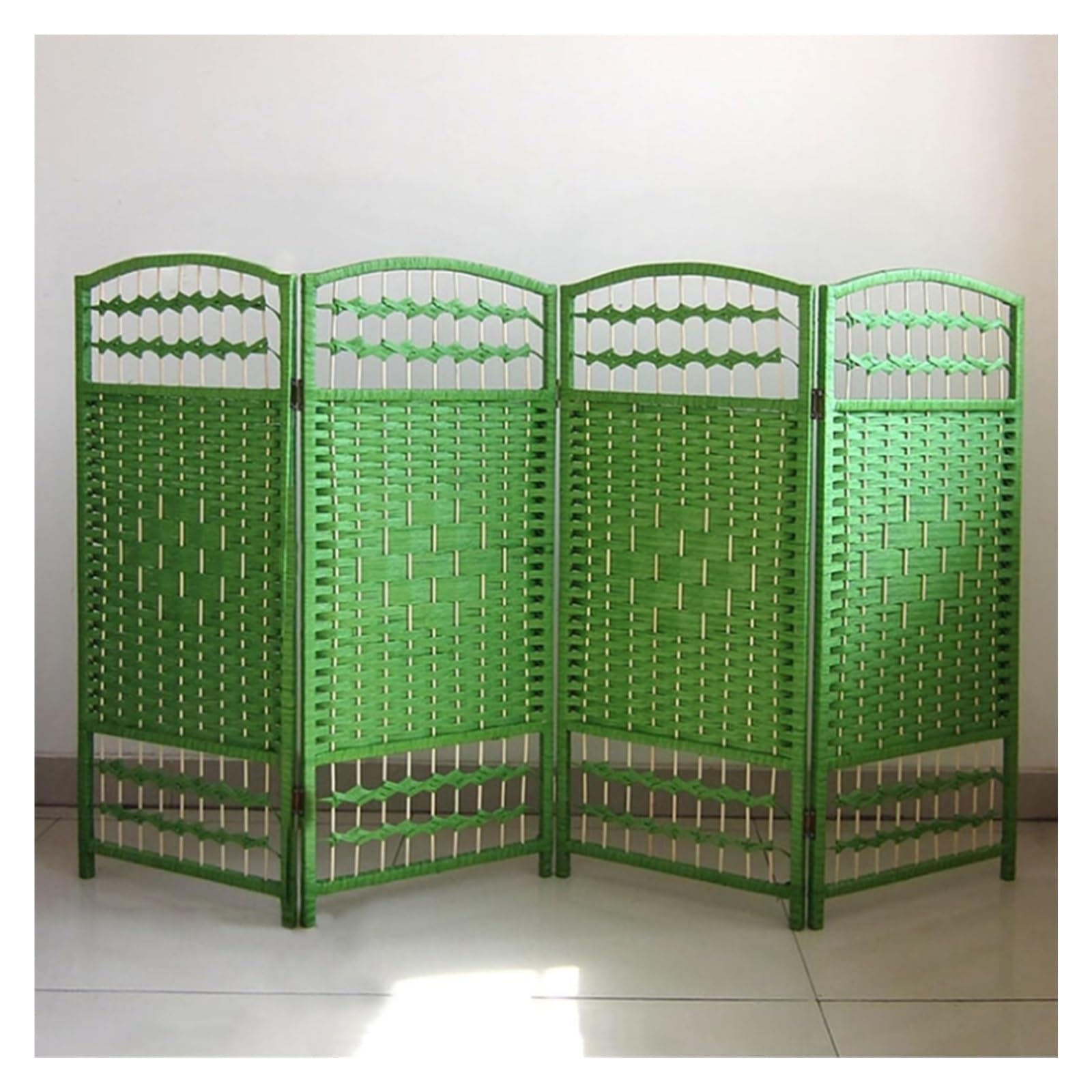 Divisorio per stanze Corto, divisorio per Vestiario Corto, divisorio per la Privacy in Vimini Intrecciato Fatto a Mano, Pieghevole e Indipendente, per Camera da Letto, Soggiorno, Ufficio (ve