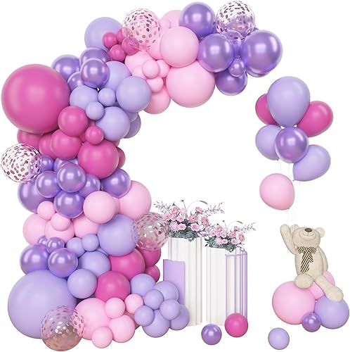 Miniatura 22 de Amandir Kit de arco de guirnalda de globos azul polvoriento, 153 piezas, diferentes tamaños de 18, 12, 10, 5 pulgadas, globos de látex azul blanco