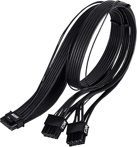 Vista 24 de SilverStone Technology PP14-90 12+4 pines (PSU) a 12+4 pines (GPU) de baja profie 90° en ángulo 12VHPWR PCIe Gen5 Cable, SST-PP14-90