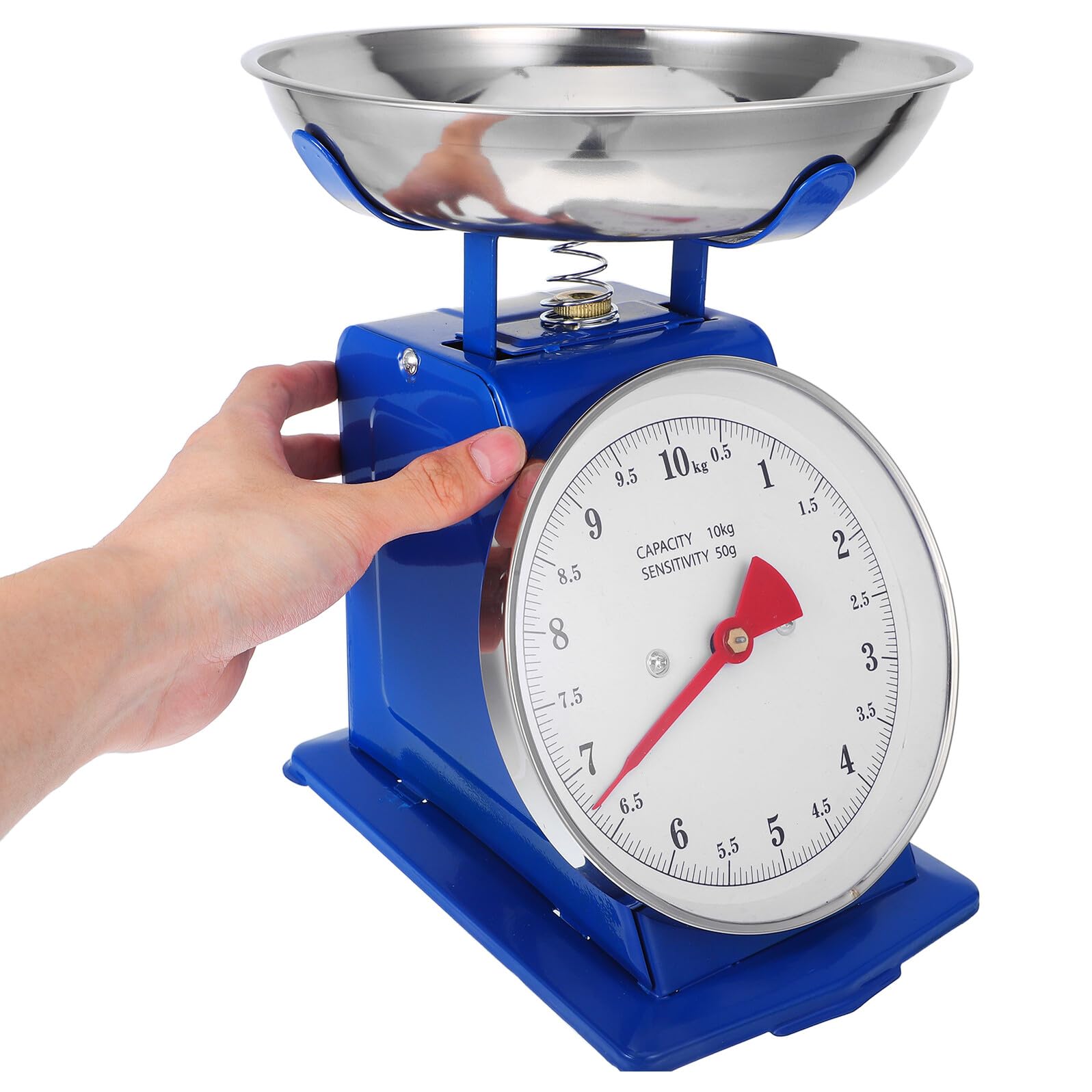 Gatuida Báscula de Cocina con Bandeja Desmontable de Acero Inoxidable Mecánica Vintage y Capacidad de 10kg para Preparación de Comidas y Horneado