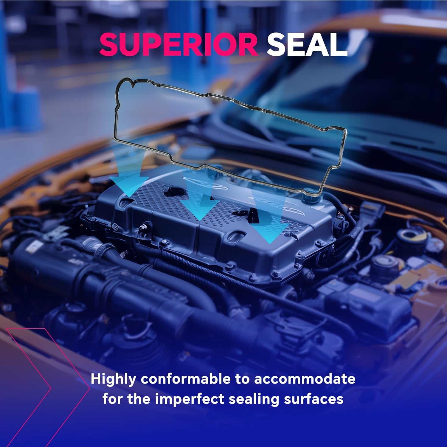 VS50422R Engine Valve Cover Gasket & Fuel Injection Plenum Gasket MS95899 for LEXUS ES300, for Toyota 4runner Camry T100 Tacoma Tundra 1995 1996 1997 1998 1999 2000 2001 2002 2003 2004 3.4 L 5VZFE.