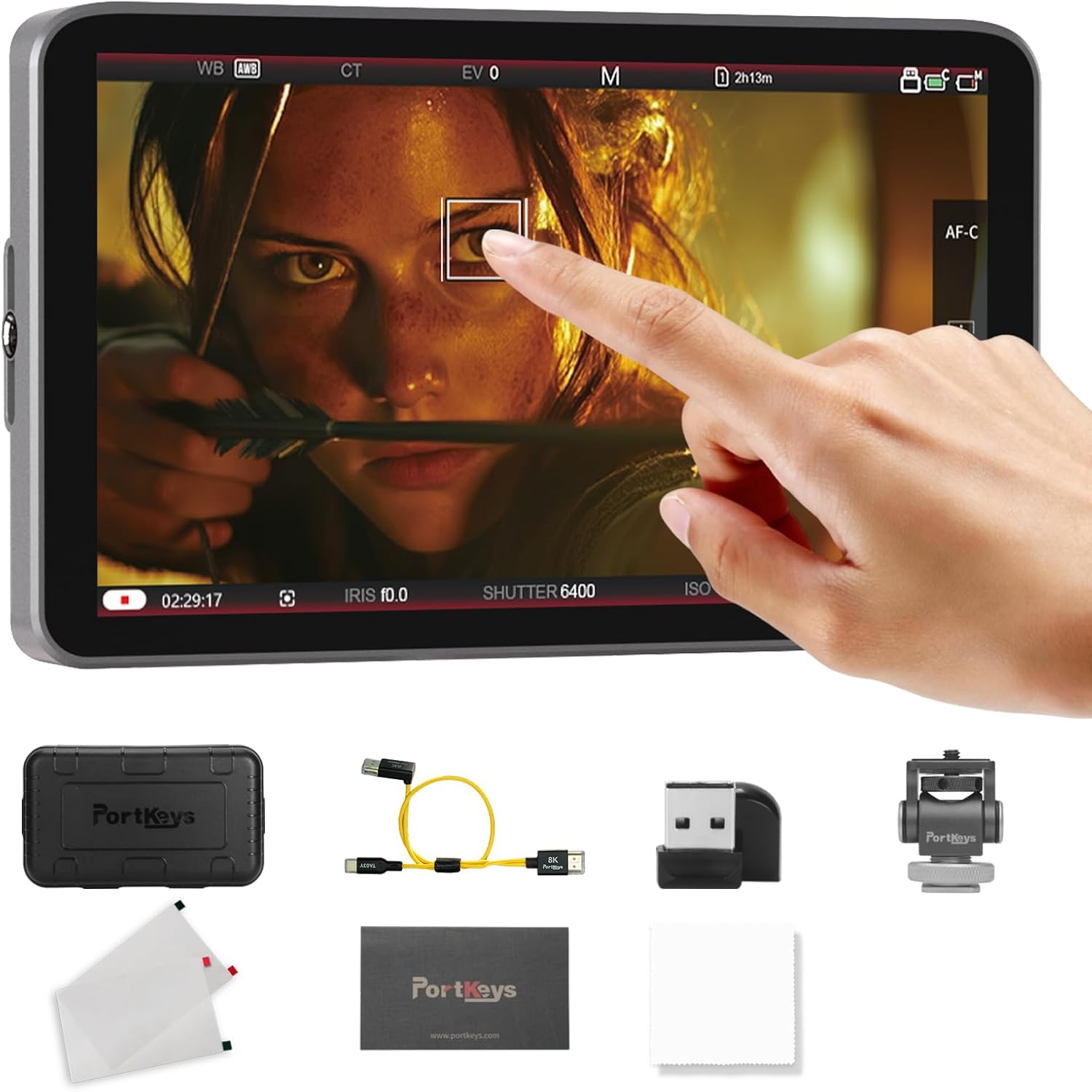 Portkeys LH7C 7" 1000nits Camera Field Monitor Wired Control for A7MV/A7MIV/A9M3/FX3/FX30/A1/A7SIII, R1/R5 Mark II/R6 Mark III, BS1H/BGH1/GH5 II/GH6/7, etc