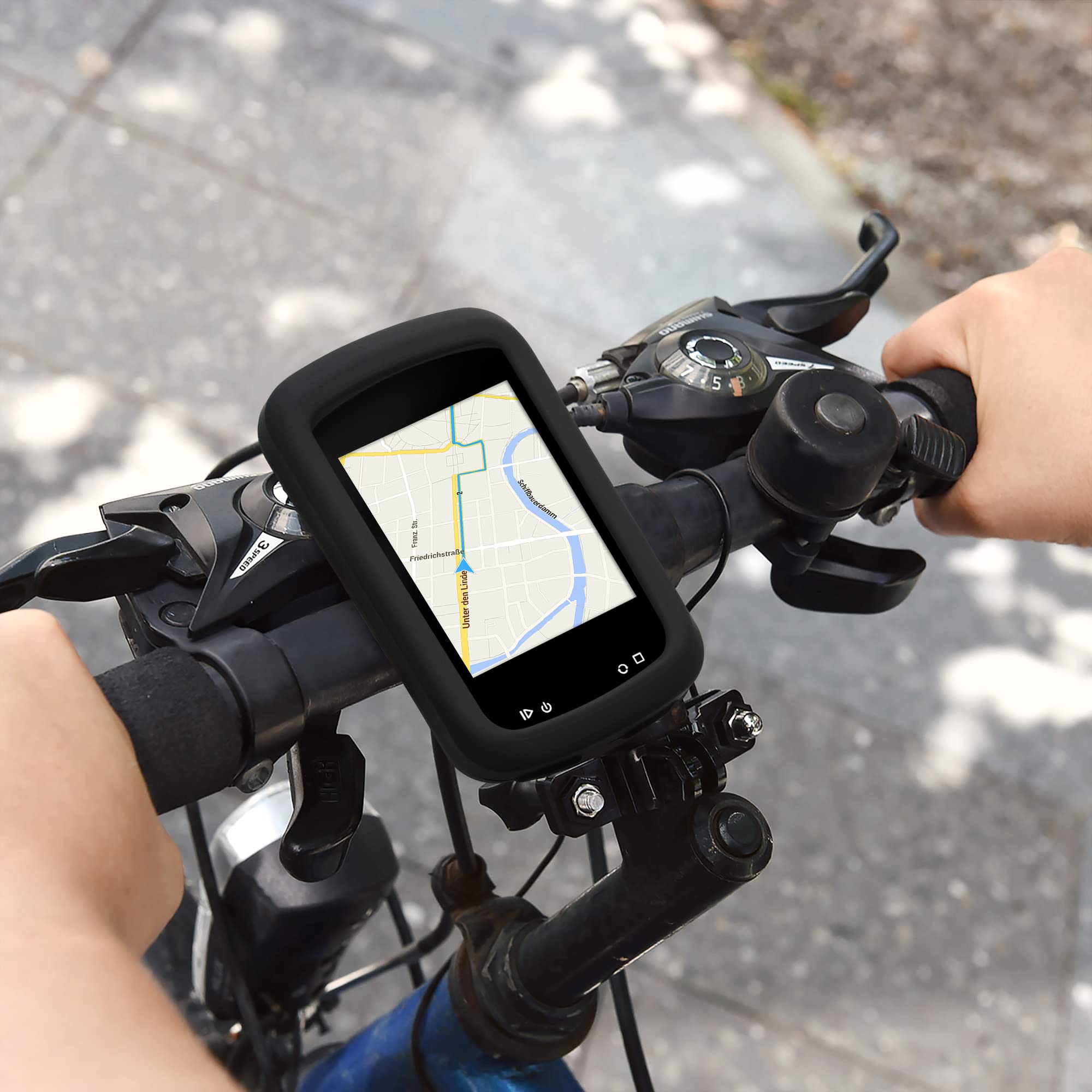 kwmobile Case Compatible with Magene C406 - Case Soft Silicone Bike GPS Protective Cover, Black - Image 2