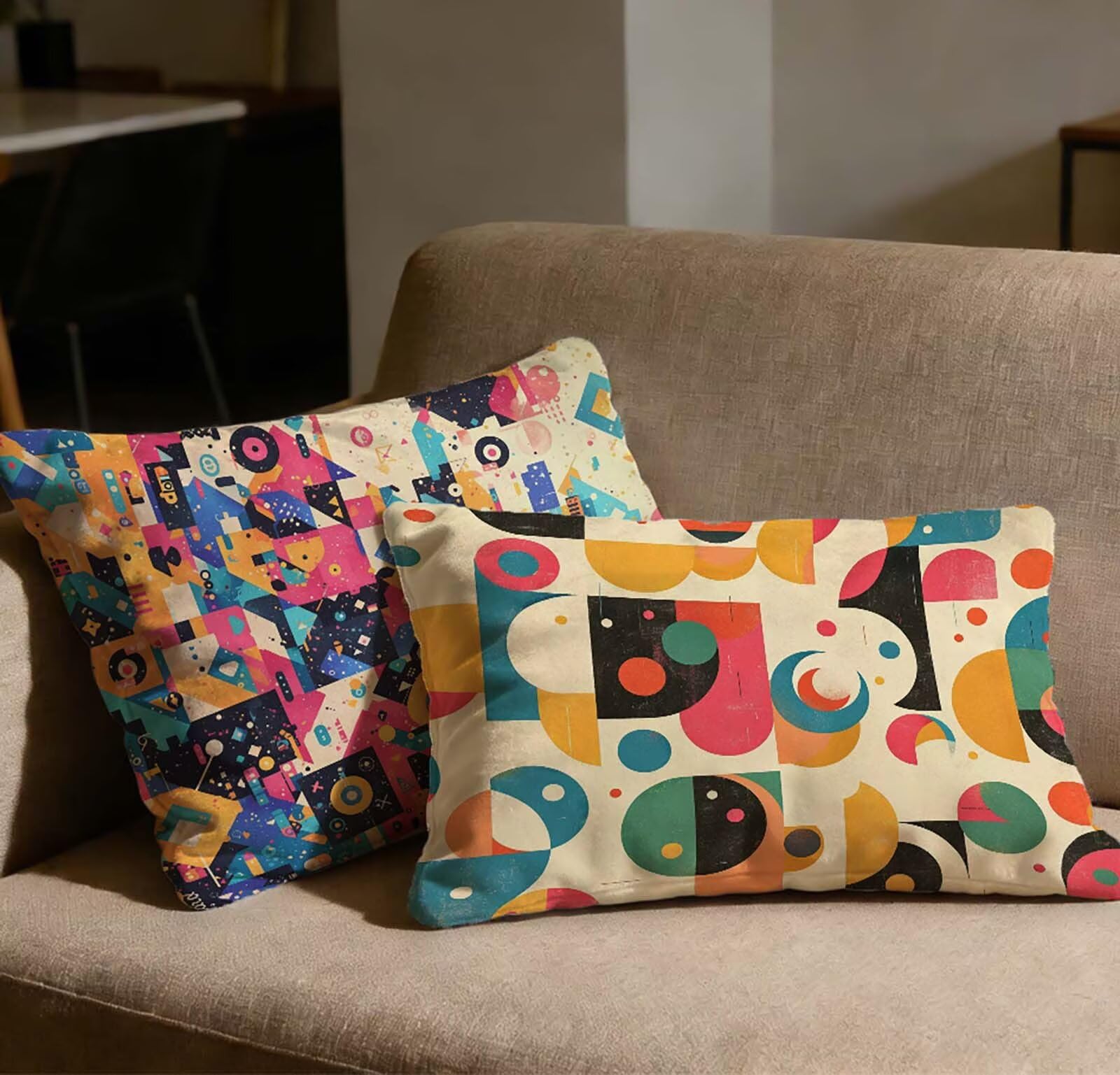 Taie d'oreiller 40x80 velours rectangulaire lot de 2 housse de coussin géométrie avec fermeture