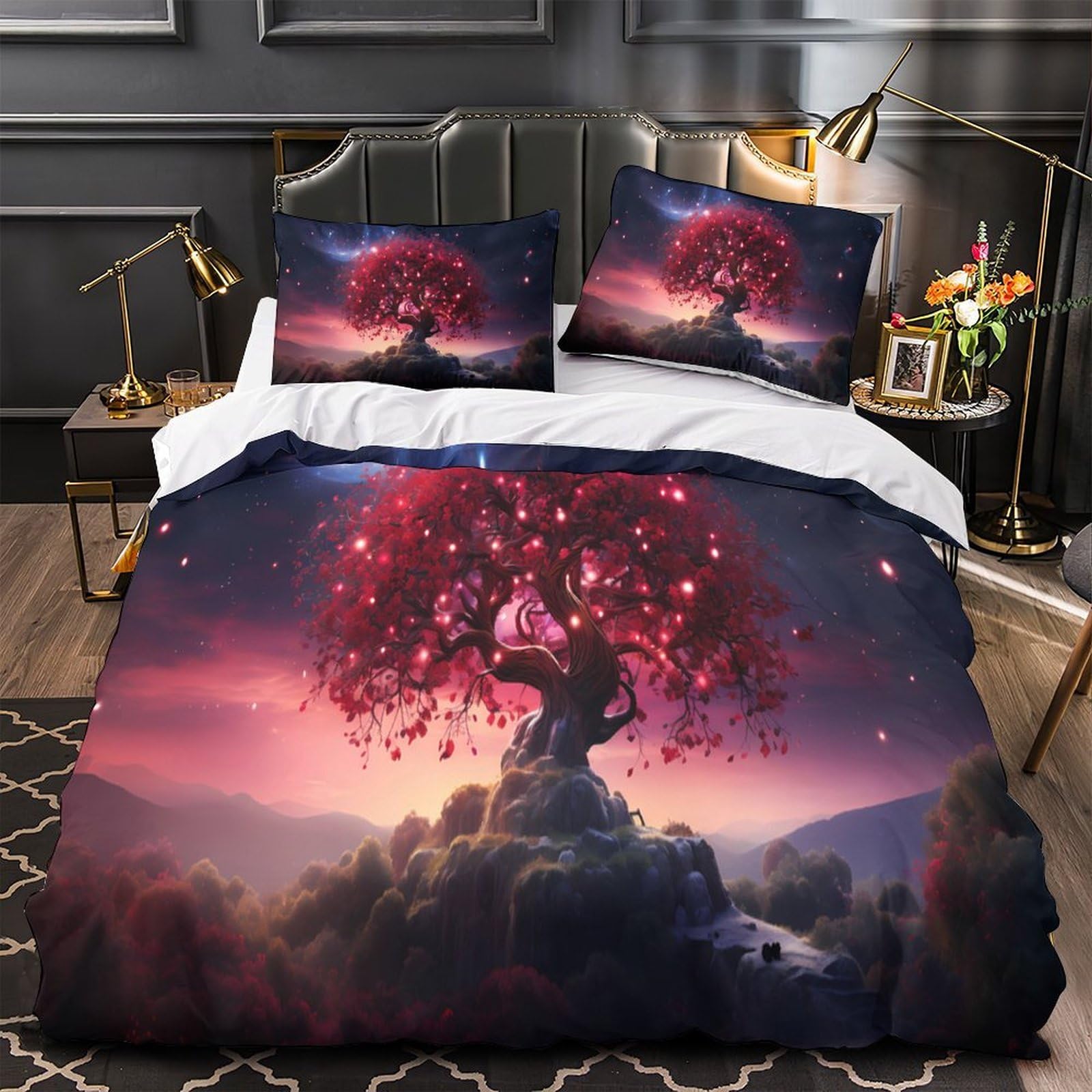 Parure de lit 3D arbre fantastique de qualité supérieure - Housse de couette douce 135x200