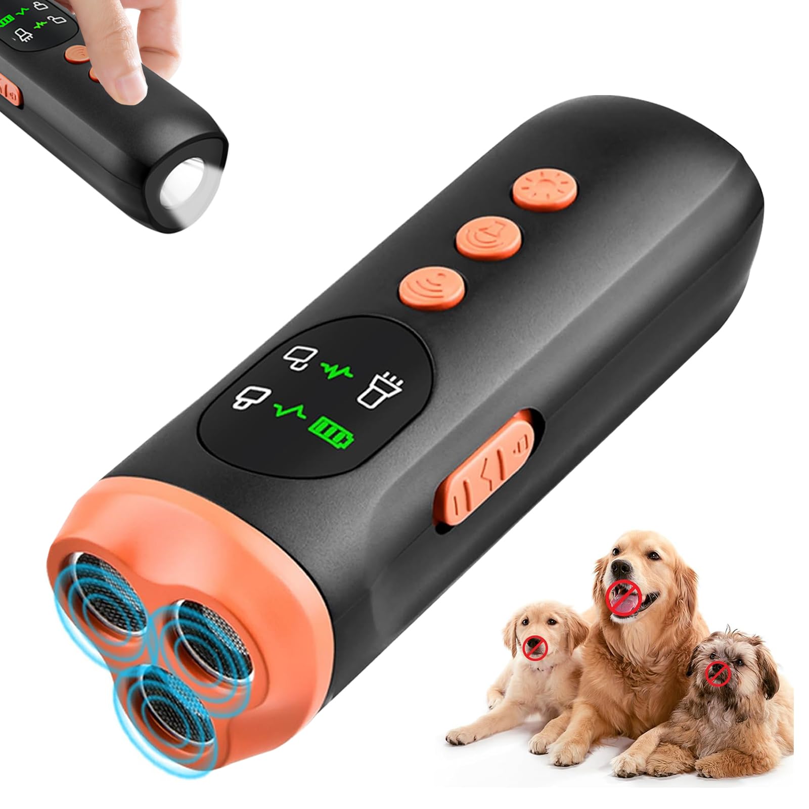 GALER Bark Shield for Dogs, Dog Barking Deterrent Devices, Anti Barking Device with LED Flashlight & HD Display, Indoor Outdoor Dog Bark Deterrent for Small Medium Large Dogs (C)