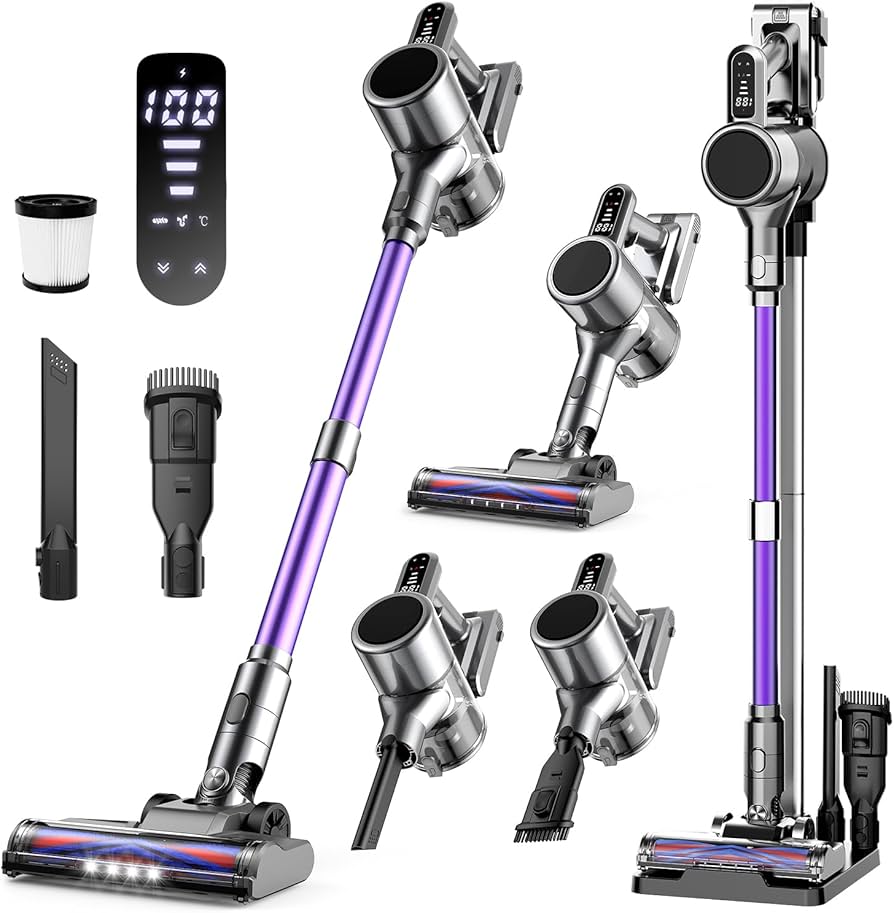 Amazon | 掃除機 コードレス【11月新登場！革新版4つの緑LEDライト付き