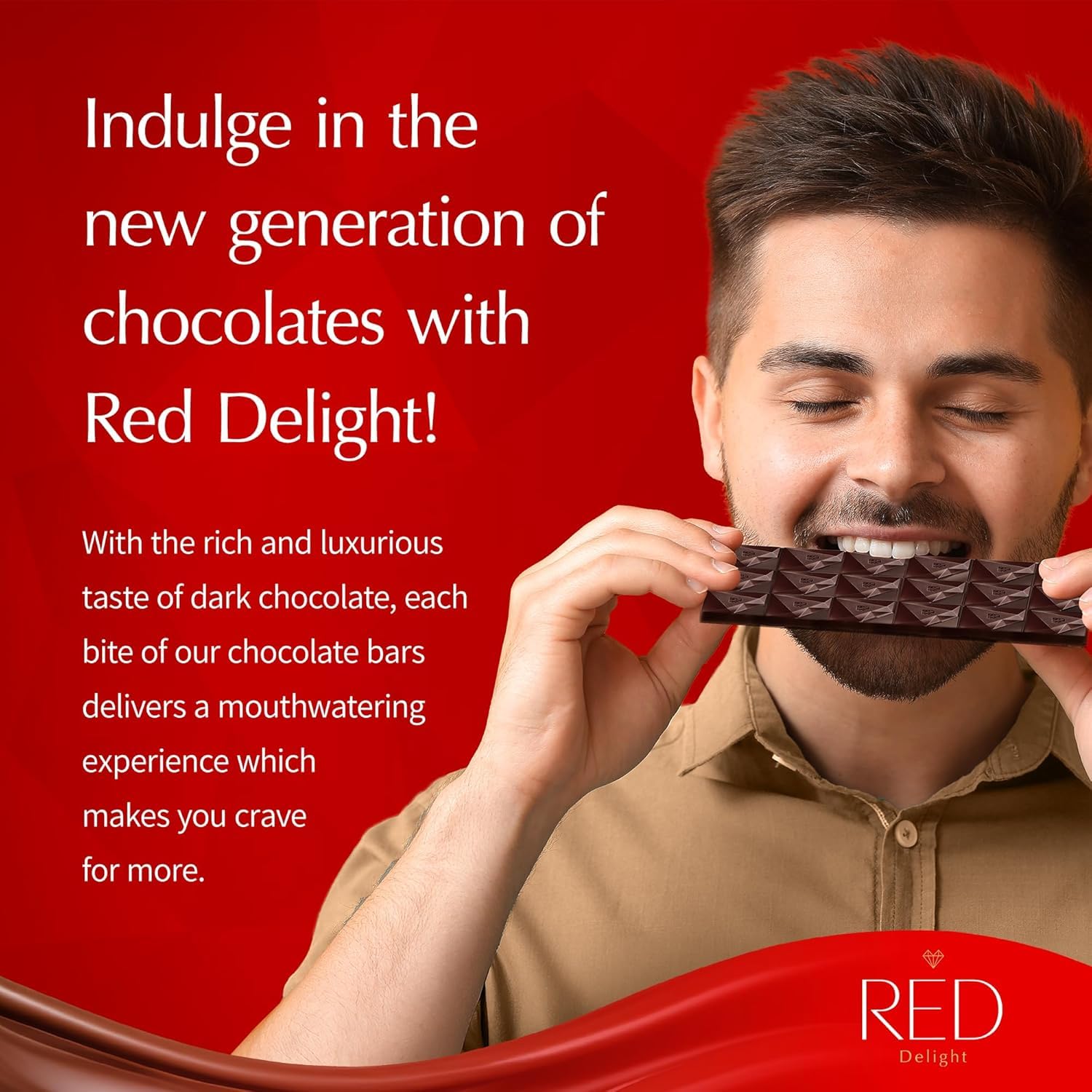 RED Delight®™ Dark Chocolate Full Size Bars (3.53 Ounces Each) (5 Pack -Full Size (3.53 Ounce) Bars)