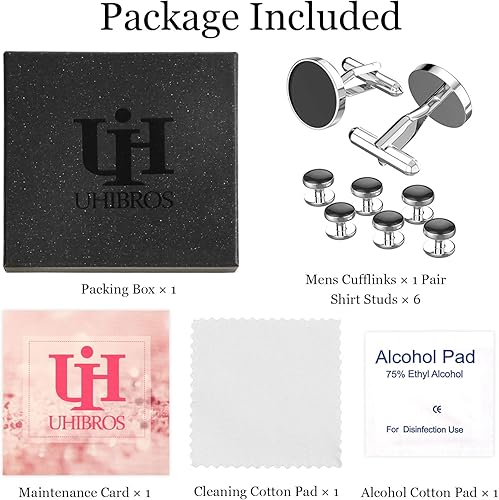 Miniatura 6 de Gemelos para hombres, camisa de esmoquin de acero inoxidable 316L, accesorios únicos de negocios, novio, boda, negro, plata, oro, joyería para hijo