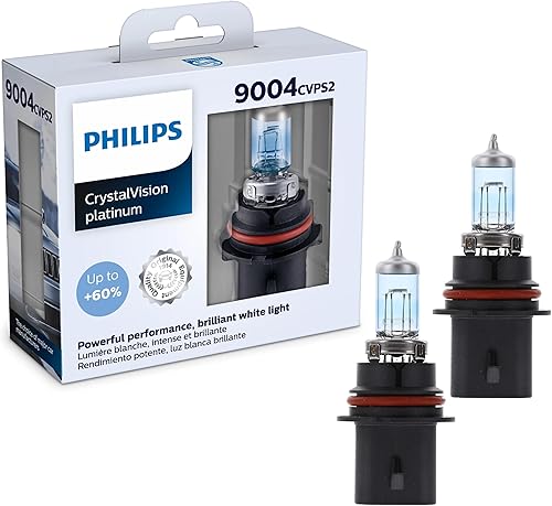 Philips Automotive Lighting 9004 CrystalVision Platinum - Bombilla para faros delanteros de repuesto de calidad superior, color blanco brillante, se