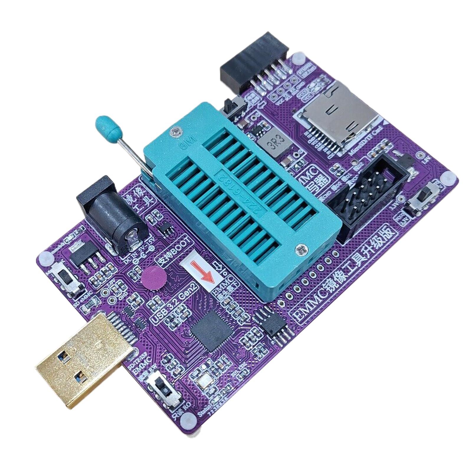 EMMC - Dispositivo di imaging con adattatore USB 3.0, supporto 809H per una programmazione efficiente dei chip e un programmatore portatile di backup