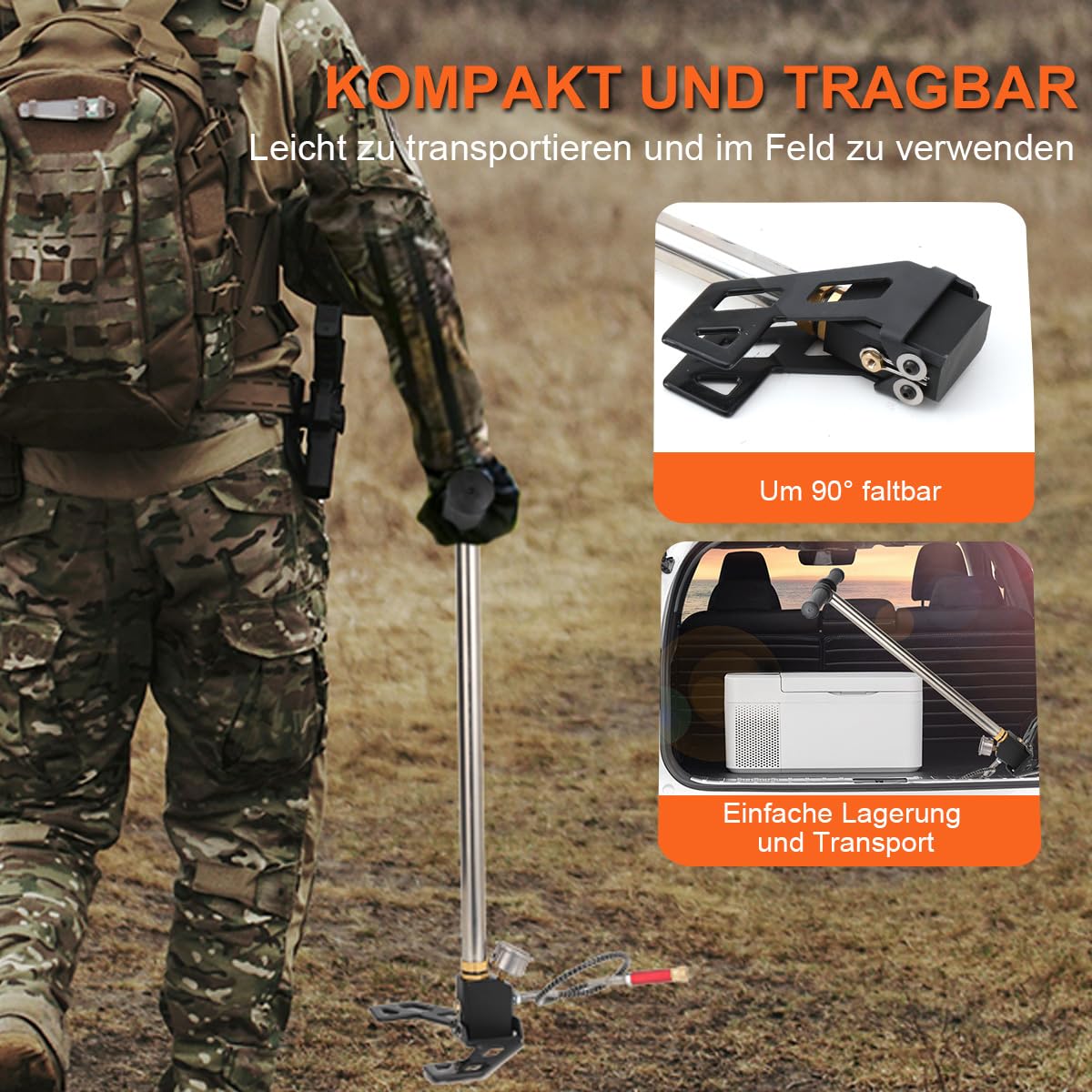 PCP Handpumpe, Hochdruckluftpumpe,3 Stufen 4500 psi Luftgewehrpumpe,PCP Handluftpumpe mit Manometer für Luftpistole Bootsreifen Kajaks Autoreifen Motorrädern
