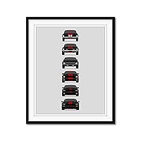 Vista 5 de Shelby Mustang GT500 Generations Inspired Poster Print Wall Art of the History and Evolution of the Ford Shelby GT500 (Unframed)