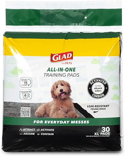 Glad for Pets Black Charcoal Puppy Pads-New Improved Puppy Potty Training Pads That Absorb NEUTRALIZE Urine Instantly-Training Pads for Dogs Dog