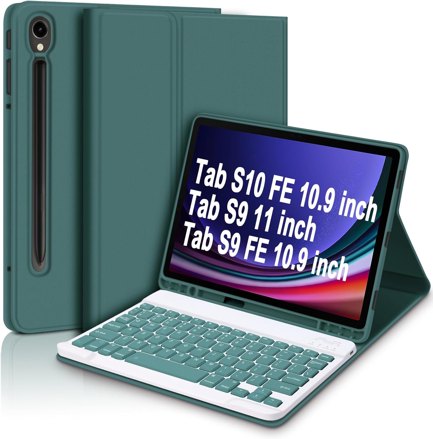 GOKOCO for Samsung Galaxy Tab S10 FE/S9 FE 10.9"/S9 11" Keyboard Case,Magnetic Detachable Keyboard Case with S Pen Holder for SM-X710/X716B/X718U/SM-X510/SM-X516-Purple