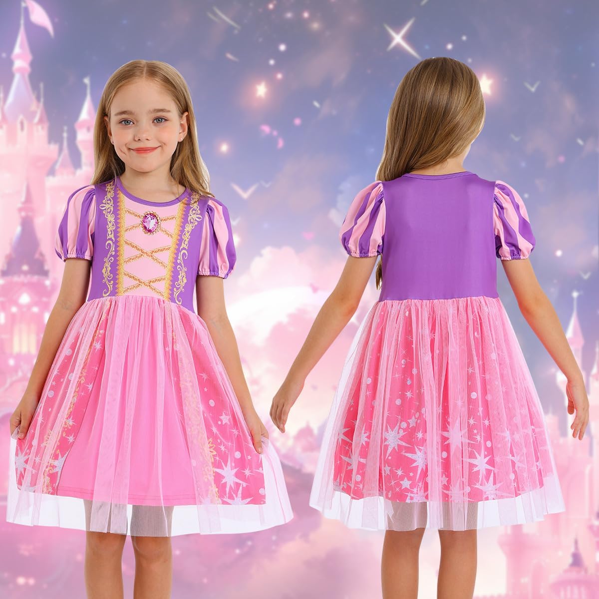 Benylion Princess Dress for Girls Halloween Cosplay Outfits Princess Costume Birthday Gift Fancy Party Dress